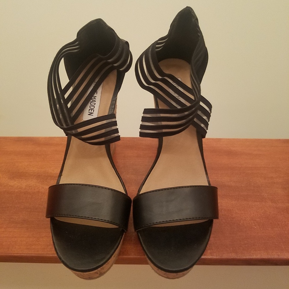 Black Wedge Sandal